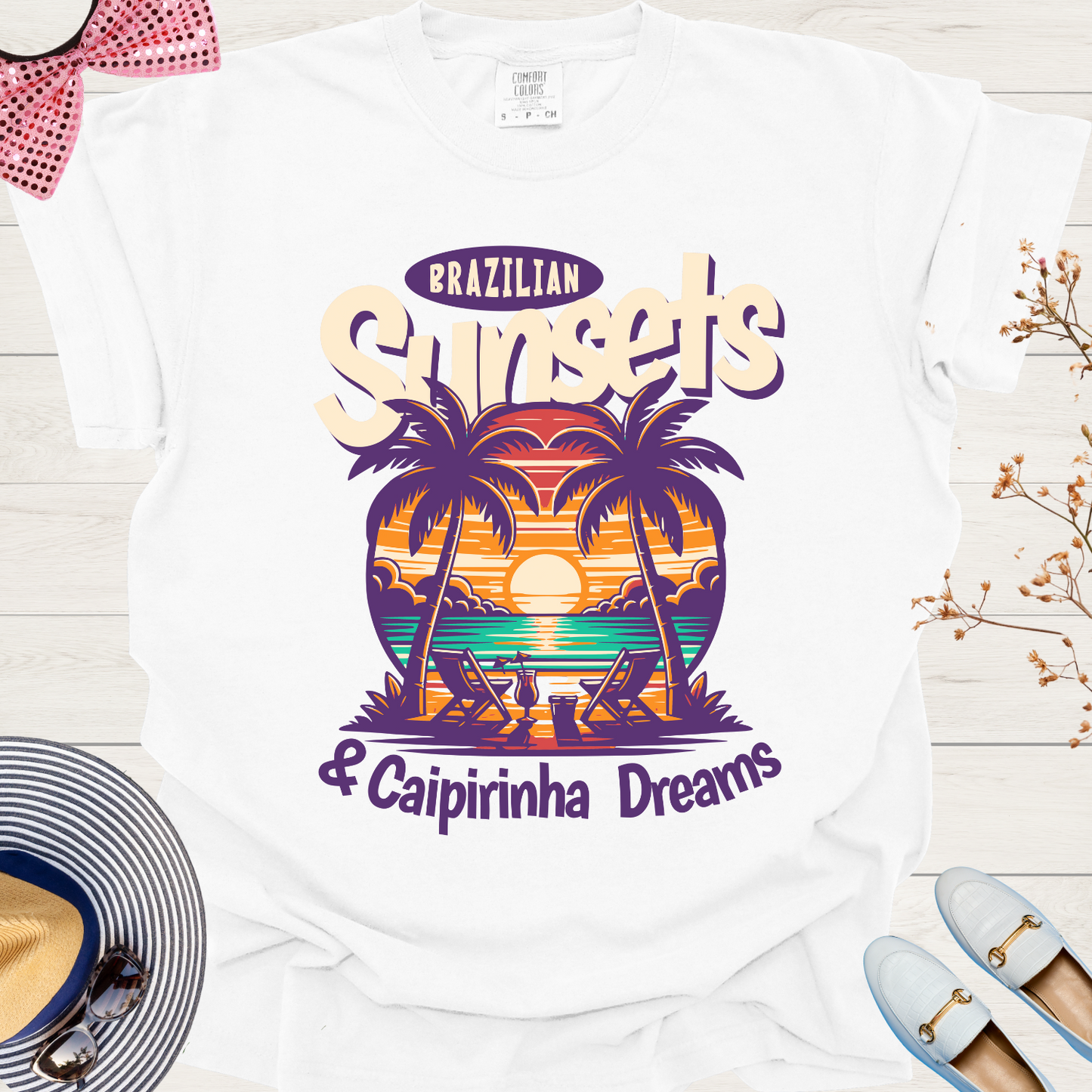 Brazilian Sunsets Tee: Caipirinha Dreams T-Shirt