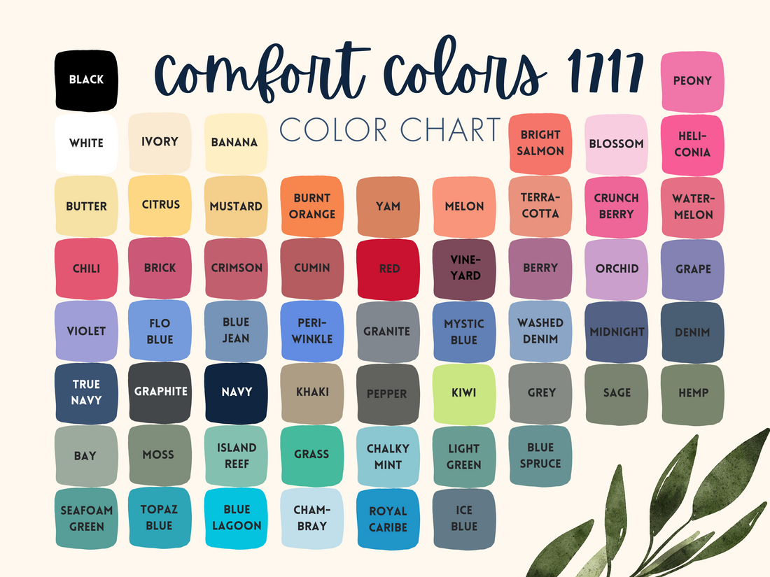 A Guide to Selecting Colors for Your Comfort Colors C1717 Tee